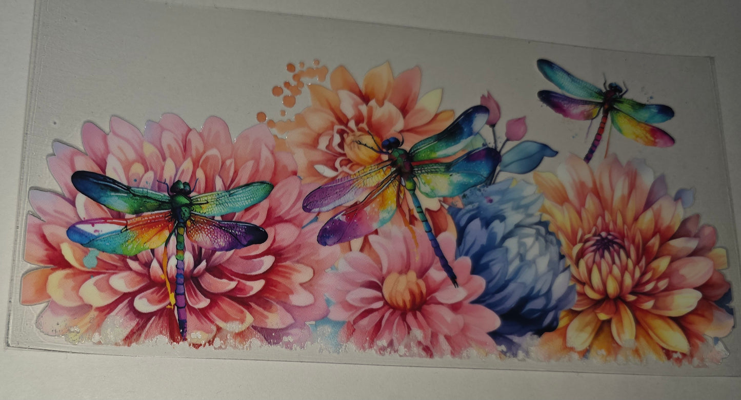 Dragonfly and flowers