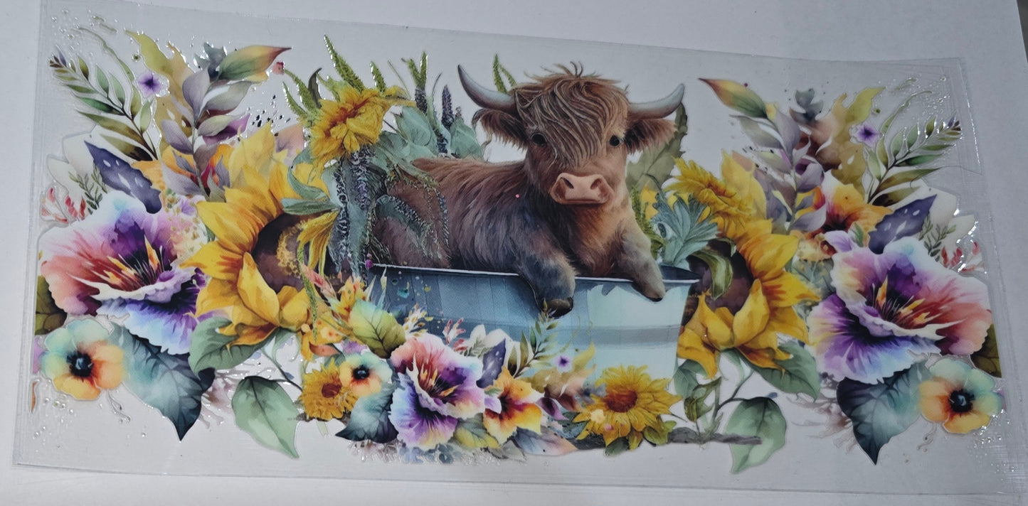 Cow and flowers