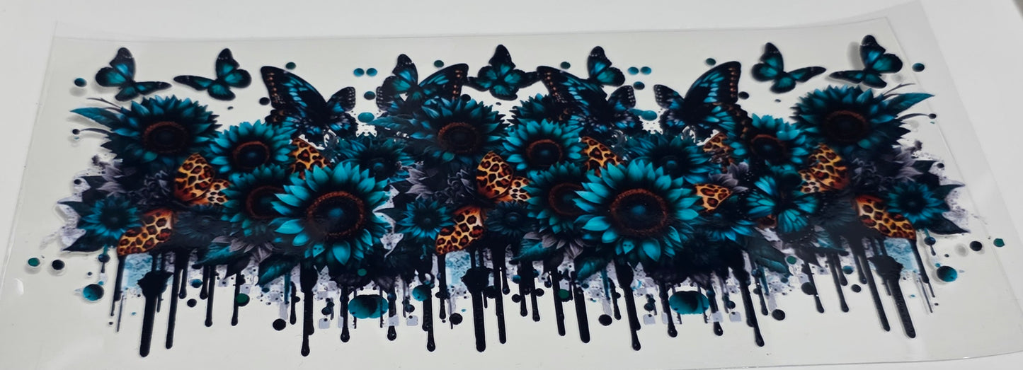 Blue Flowers and leopard