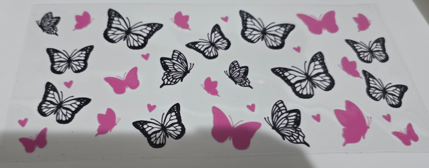 Pink and black butterflies
