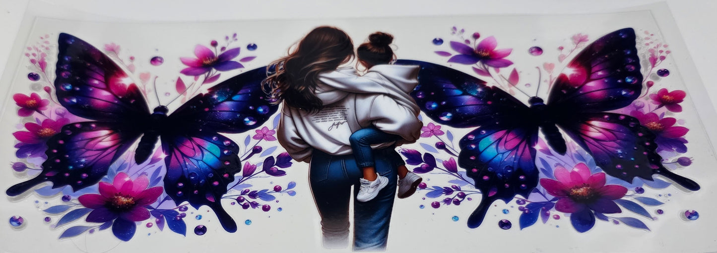 Mum and Girl Multi/c Butterfly