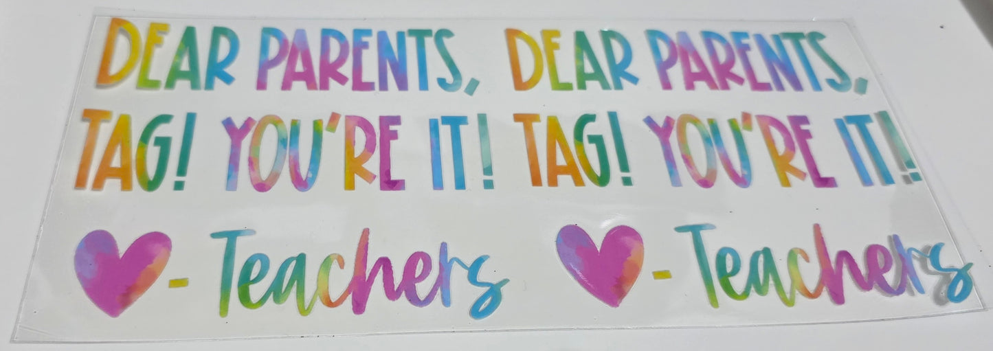 Dear Parents - Teachers