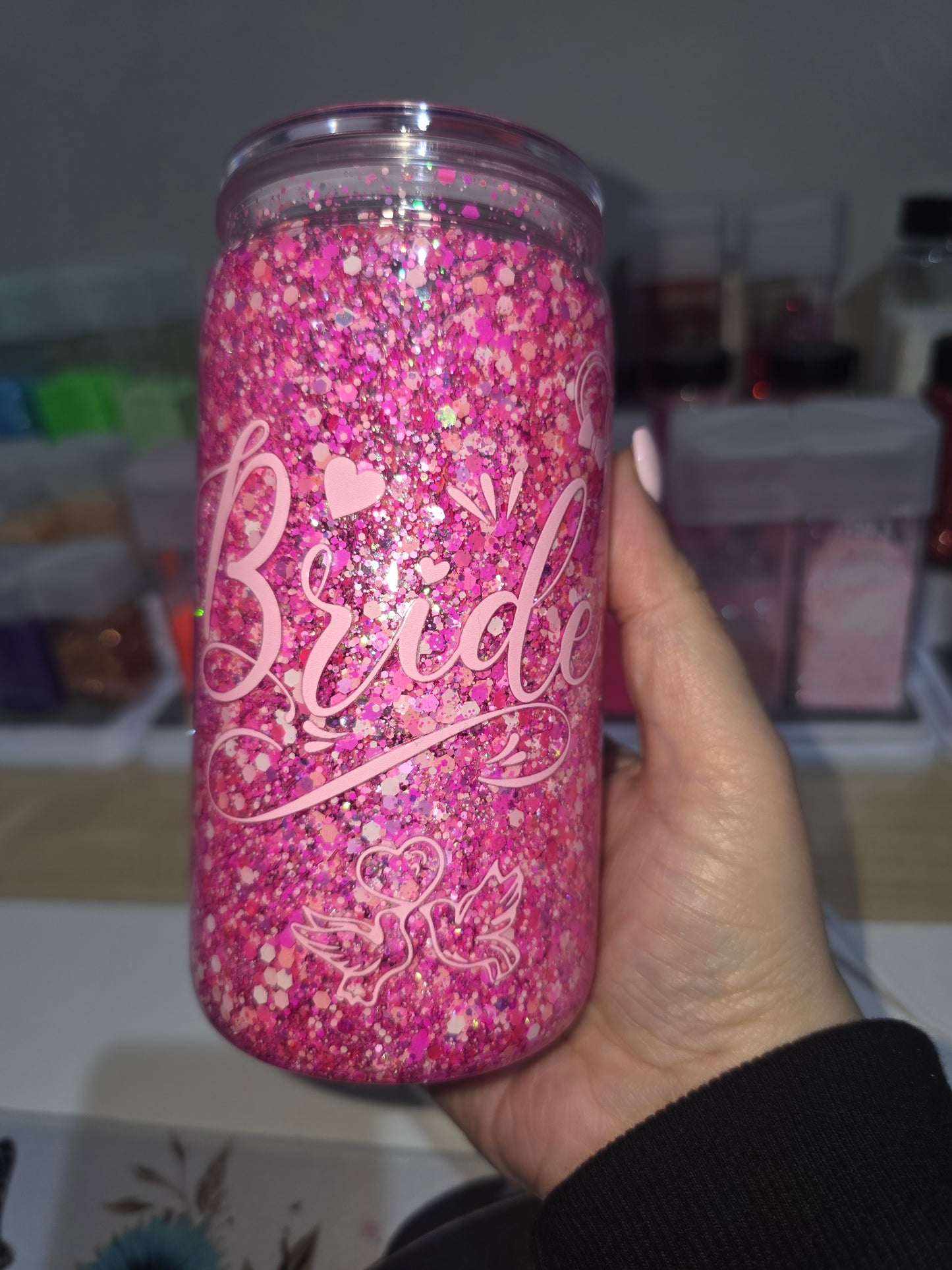 16oz Acrylic Snowglobe cup
