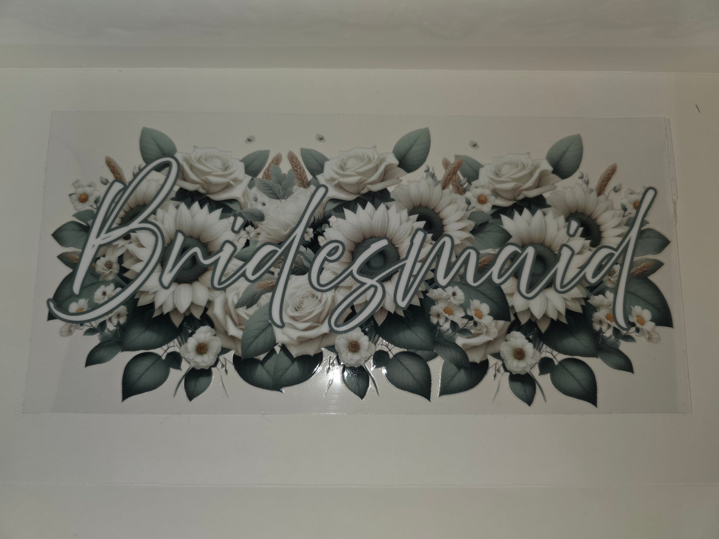 Bridesmaid- White and green sunflower