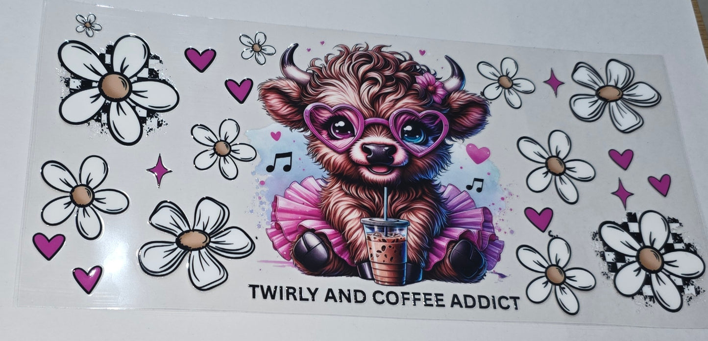 Highland cow Twirly and coffee