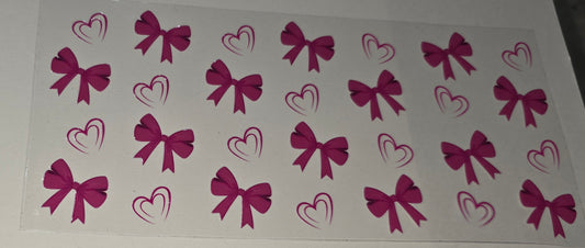 Pink bow and double hearts