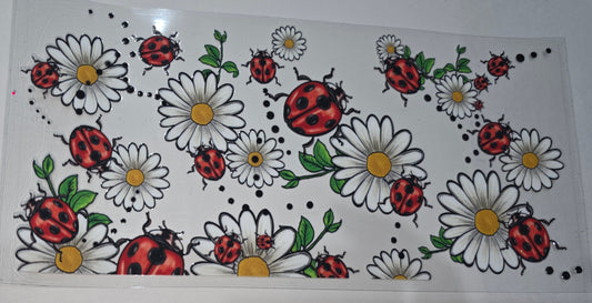 Flowers and lady bug