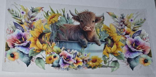 Cow and flowers