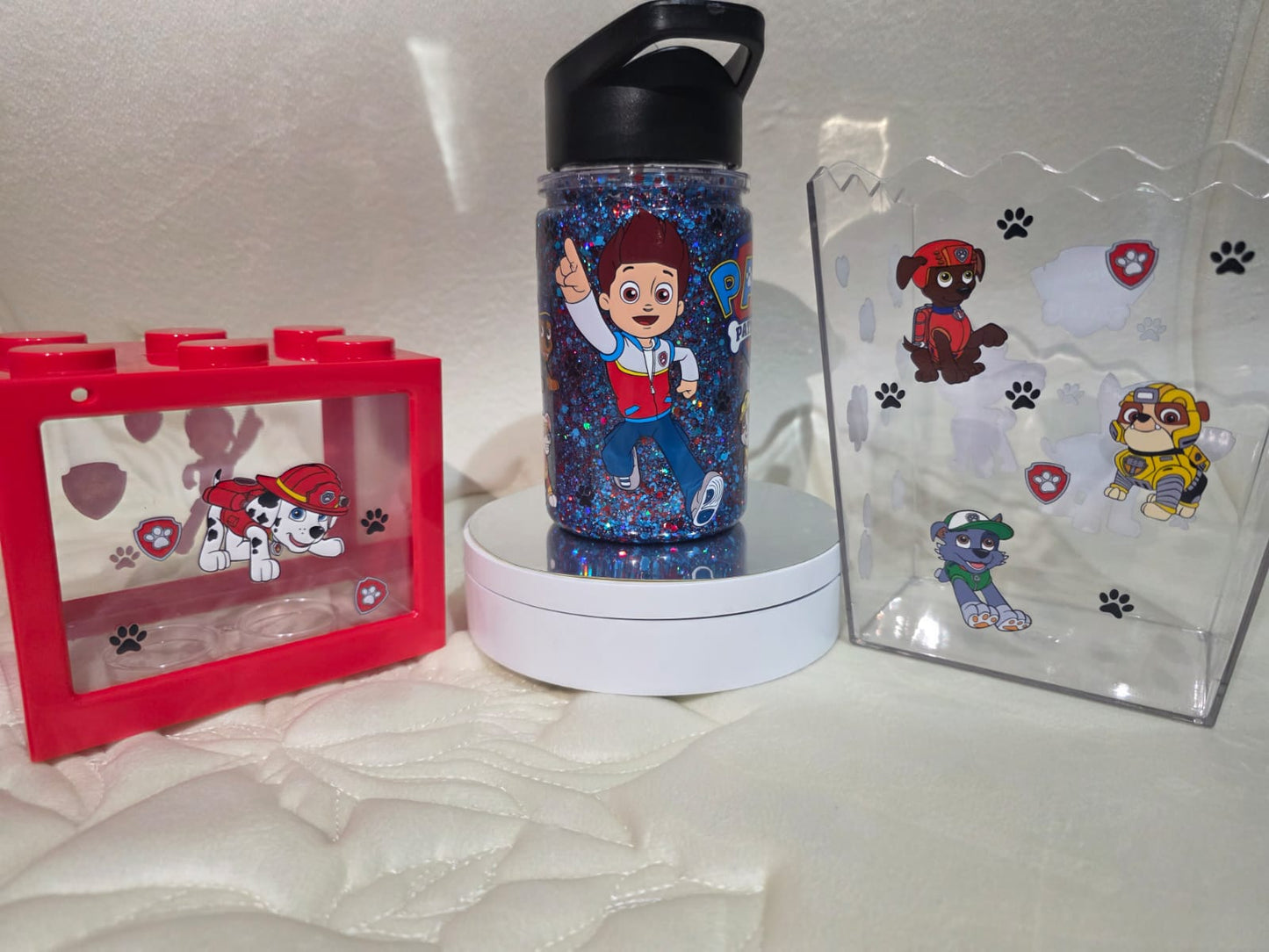 Customs Kids Shirt, cup, money box and popcorn container