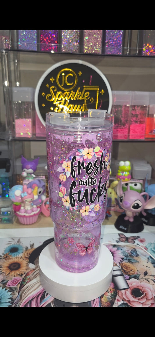 40oz Acrylic snow globe with handle