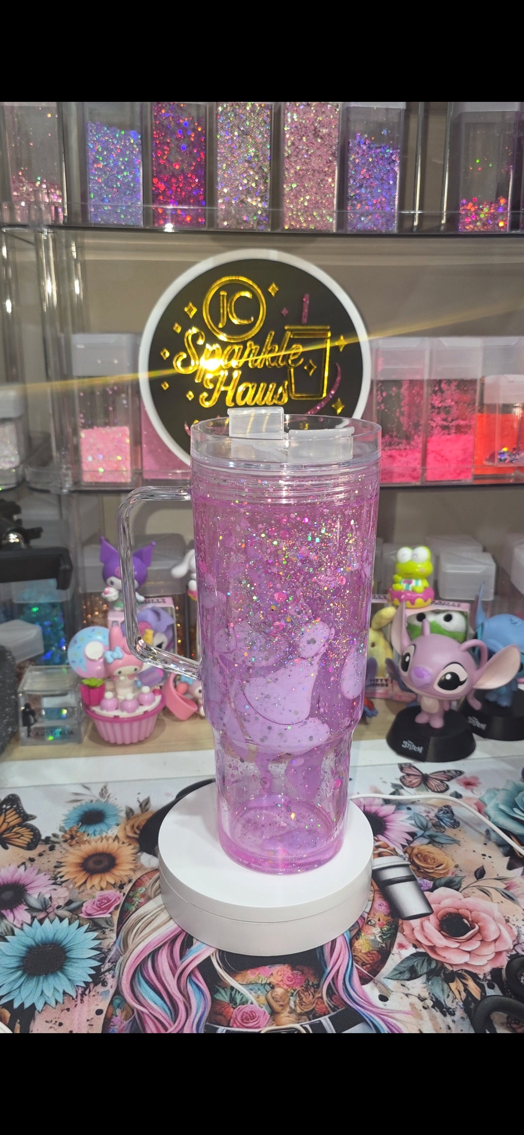 40oz Acrylic snow globe with handle