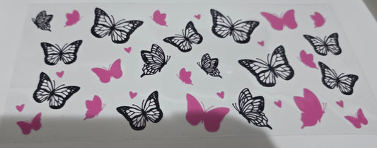 Pink and black butterflies